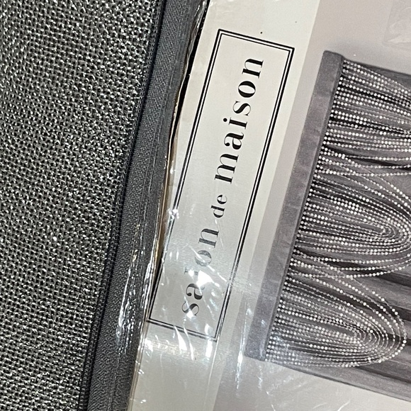 NEW Salon de Maison  delicate lurex weave Curtain w Silver LUNA 50 X 64 2 PANELS - Picture 13 of 13